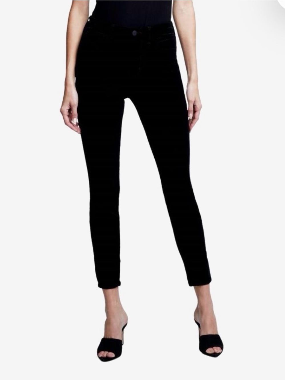 L’AGENCE Katrina Ultra High Rise Skinny Velvet Jeans Noir